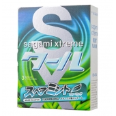 Презервативы Sagami Xtreme Mint с ароматом мяты - 3 шт. - Sagami - купить с доставкой в Новочеркасске