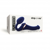 Синий безремневой страпон Multi Orgasm Size S с клиторальной стимуляцией - Strap-on-me - купить с доставкой в Новочеркасске