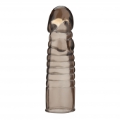 Дымчатая насадка-удлинитель Ribbed Realistic Penis Enhancing Sleeve Extension - 15,2 см. - BlueLine - в Новочеркасске купить с доставкой