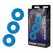 Комплект из трех голубых колец для эрекции 3-Pack Ultra-Stim Stretch Cock Rings - BlueLine - в Новочеркасске купить с доставкой