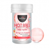 Лубрикант на масляной основе Hot Ball Beija Muito с ароматом клубники и шампанского (2 шарика по 3 гр.) - HotFlowers - купить с доставкой в Новочеркасске