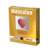 Презервативы Masculan Ultra Gold с золотым напылением и ароматом ванили - 3 шт. - Masculan - купить с доставкой в Новочеркасске