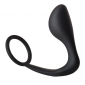 Черное эрекционное кольцо с анальной пробкой Anal Plug With Cockring - Dream Toys - в Новочеркасске купить с доставкой