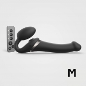 Черный безремневой страпон Multi Orgasm Size M с клиторальной стимуляцией - Strap-on-me - купить с доставкой в Новочеркасске