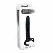 Чёрная насадка-фаллос для двойного проникновения INFLATABLE DILDO SLIM DONG  - 13,5 см. - Toyz4lovers - в Новочеркасске купить с доставкой