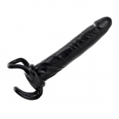 Чёрная насадка-фаллос для двойного проникновения INFLATABLE DILDO SLIM DONG  - 13,5 см. - Toyz4lovers - в Новочеркасске купить с доставкой
