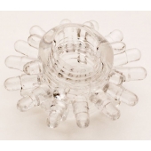 Прозрачное гелевое эрекционное кольцо с шипиками - Toyfa Basic - в Новочеркасске купить с доставкой