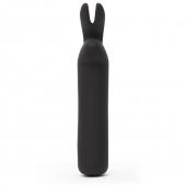 Черная вибропуля с ушками Rechargeable Rabbit Ears Bullet Vibrator - Happy Rabbit