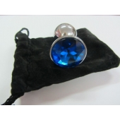 Анальное украшение BUTT PLUG  Small с синим кристаллом - 7 см. - Anal Jewelry Plug - купить с доставкой в Новочеркасске