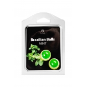 Набор из 2 шариков с массажным маслом Brazilian Balls с ароматом мяты - Secret Play - купить с доставкой в Новочеркасске