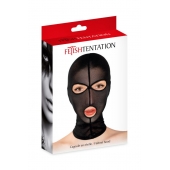 Черная сетчатая маска на голову с отверстиями для глаз и рта - Fetish Tentation - купить с доставкой в Новочеркасске
