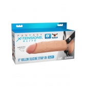 Полый страпон на ремнях 8’’ Hollow Silicone Strap-on - Pipedream - купить с доставкой в Новочеркасске