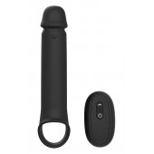Черная насадка-удлинитель с вибрацией Vibrating Extender With Remote - Dream Toys - в Новочеркасске купить с доставкой