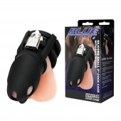 Черная клетка для пениса Silicone Small 2 in Cock Cage With Ball Divider - BlueLine - купить с доставкой в Новочеркасске