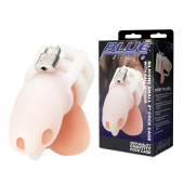 Белая клетка для пениса Silicone Small 2 in Cock Cage With Ball Divider - BlueLine - купить с доставкой в Новочеркасске