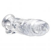 Прозрачная насадка для увеличения члена Realistic Clear Penis Enhancer and Ball Stretcher - 20,3 см. - XR Brands - в Новочеркасске купить с доставкой