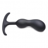Черный массажер простаты с утяжелителями Premium Silicone Weighted Prostate Plug Medium - 16,3 см. - XR Brands - в Новочеркасске купить с доставкой
