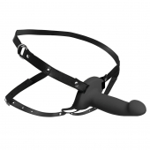 Черный полый страпон с вибрацией 2’’ Erection 28X Smooth Vibrating Silicone Penis Sheath - XR Brands - купить с доставкой в Новочеркасске