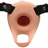 Телесный полый страпон 2  Erection 28X Smooth Vibrating Silicone Penis Sheath - 16 см. - XR Brands - купить с доставкой в Новочеркасске