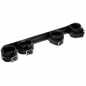 Черная распорка с манжетами для рук и ног Deluxe Rigid Spreader Bar - XR Brands - купить с доставкой в Новочеркасске
