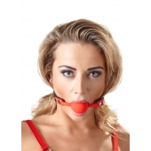 Силиконовый кляп-шар на чёрных ремешках Red Gag silicone - Orion - купить с доставкой в Новочеркасске