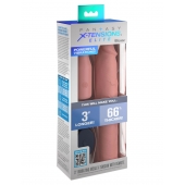 Телесная вибронасадка на член 3  Vibrating Mega X-tension with Remote - 22,9 см. - Pipedream - в Новочеркасске купить с доставкой