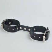 Черные кожаные наручники-фиксатор - Sitabella - купить с доставкой в Новочеркасске