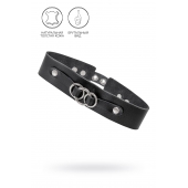 Черный чокер-ошейник со связанными кольцами на подложке - Pecado - купить с доставкой в Новочеркасске