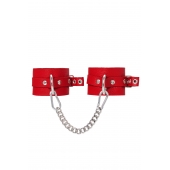 Красные мягкие кожаные оковы с люверсами - Pecado - купить с доставкой в Новочеркасске