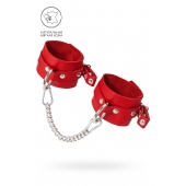 Красные мягкие кожаные оковы с люверсами - Pecado - купить с доставкой в Новочеркасске