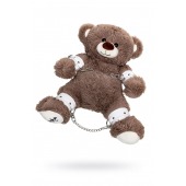 Бондажный набор: бурый мишка с белыми оковами и наручниками - Pecado - купить с доставкой в Новочеркасске