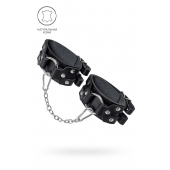 Черные кожаные оковы с двумя ремешками - Pecado - купить с доставкой в Новочеркасске