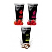 Набор из 3 съедобных лубрикантов JUJU (клубника, малина, кокос) - JuJu - купить с доставкой в Новочеркасске