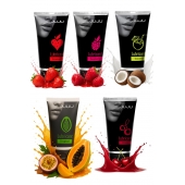 Набор из 5 съедобных лубрикантов JUJU (клубника, малина, тропические фрукты, вишня, кокос) - JuJu - купить с доставкой в Новочеркасске