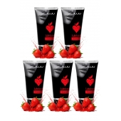 Набор из 5 съедобных лубрикантов JUJU со вкусом клубники - JuJu - купить с доставкой в Новочеркасске