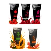 Набор из 5 съедобных лубрикантов JUJU (клубника, малина, тропические фрукты, вишня, грейпфрут) - JuJu - купить с доставкой в Новочеркасске