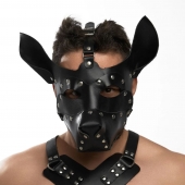 Черная кожаная маска «Собака» - Crazy Handmade - купить с доставкой в Новочеркасске