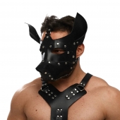Черная кожаная маска «Собака» - Crazy Handmade - купить с доставкой в Новочеркасске