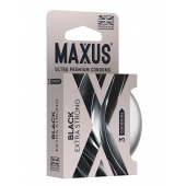 Черные утолщенные презервативы MAXUS Extra Strong с железным кейсом - 3 шт. - Maxus - купить с доставкой в Новочеркасске