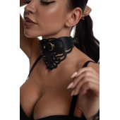 Фигурный чокер с узорами и золотистой фурнитурой - Crazy Handmade - купить с доставкой в Новочеркасске