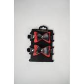 Черно-красные кожаные наручники с бантиками - Crazy Handmade - купить с доставкой в Новочеркасске