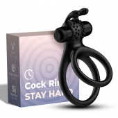 Черное эрекционное виброкольцо с подхватом мошонки Stay Hard - Boys of Toys - в Новочеркасске купить с доставкой