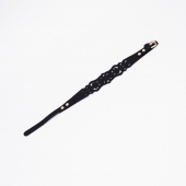 Черный ажурный чокер с золотистой фурнитурой - Crazy Handmade - купить с доставкой в Новочеркасске