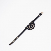 Черный чокер с клепками и золотистой фурнитурой - Crazy Handmade - купить с доставкой в Новочеркасске