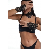 Фигурный набор для БДСМ-игр с узорами и золотистой фурнитурой - Crazy Handmade - купить с доставкой в Новочеркасске