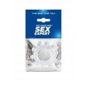 Прозрачное эрекционное кольцо со стимулирующими шариками - Sex Expert - в Новочеркасске купить с доставкой