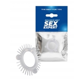 Эластичное эрекционное кольцо с 3 шариками и шипами - Sex Expert - в Новочеркасске купить с доставкой