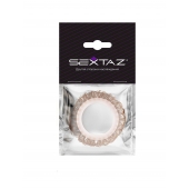 Эрекционное кольцо с бежевыми «ресничками» - Sextaz - в Новочеркасске купить с доставкой