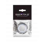 Эластичное эрекционное колечко с черными «ресничками» - Sextaz - в Новочеркасске купить с доставкой