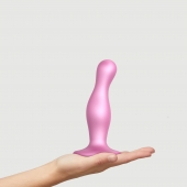 Розовая насадка Strap-On-Me Dildo Plug Curvy size M - Strap-on-me - купить с доставкой в Новочеркасске